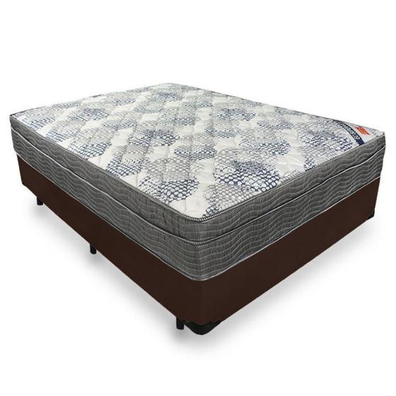 Imagem de Cama Box Casal + Colchão Ortobom Molas Ensacadas ISO SuperPocket 138x188x67 Marrom