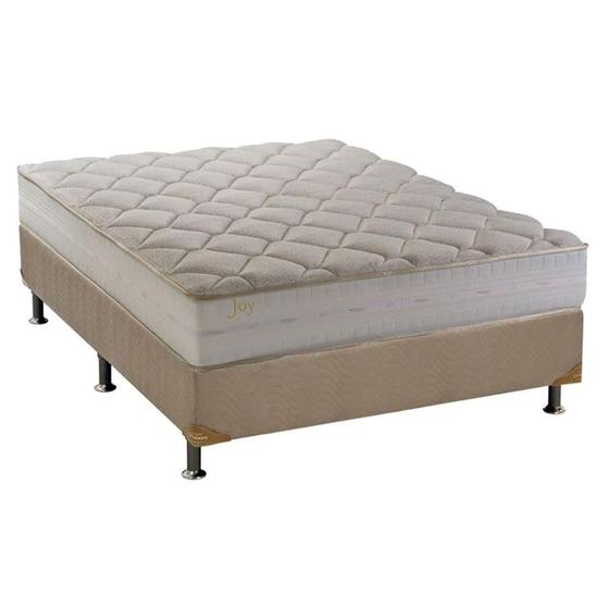 Imagem de Cama Box Casal: Colchão Ortopédico Herval D28/AG65 Joy + Base CRC Suede Clean(138x188)