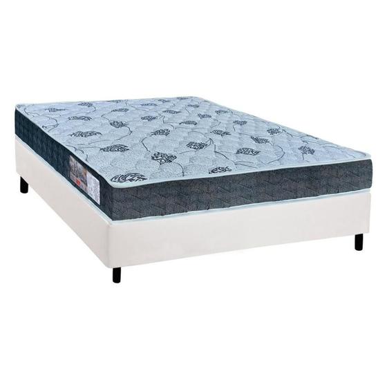 Imagem de Cama Box Casal: Colchão Ortopédico Orthoflex D45/EP Cecina + Base CRC Suede  White(138x188)