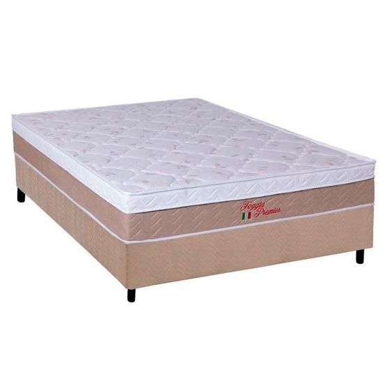 Imagem de Cama Box Casal: Colchão Ortopédico Orthoflex Foggia Premier Euro Pillow+ Base CRC Suede Clean(138x188)