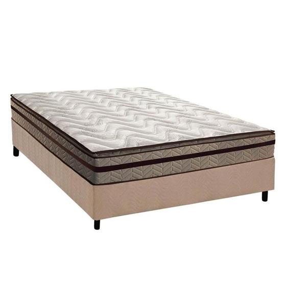 Imagem de Cama Box Casal: Colchão Ortopédico Paropas D28 / Orthomedic Gold Plus Rústico Clean + Base CRC Suede Clean (138x188)