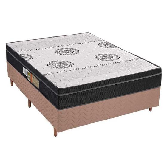 Imagem de Cama Box Casal: Colchão Ortopédico Polar D28/EP Orthoface + Base CRC Rústico Clean(138x188)