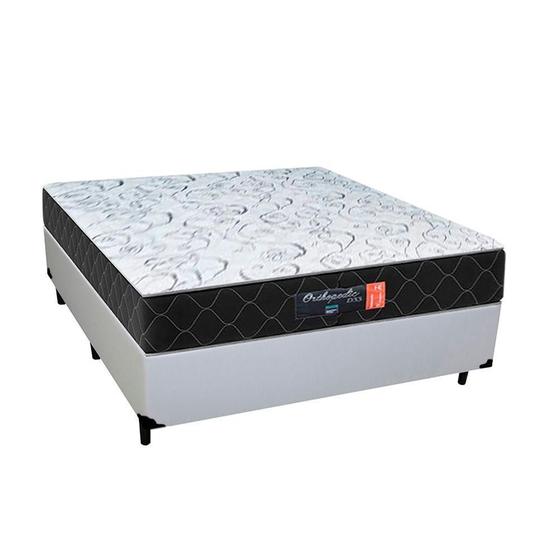 Imagem de Cama Box Casal + Colchão Semi Ortopédico Extra Firme Espuma D33 Colchões 138x188x72 Branco
