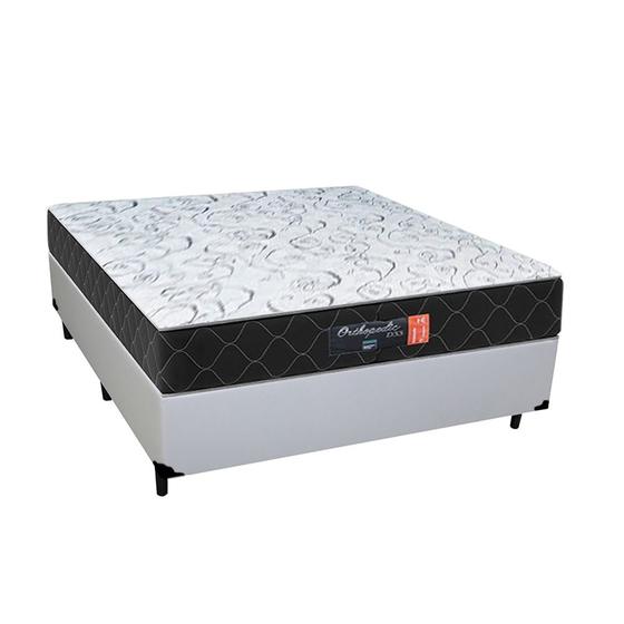 Imagem de Cama Box Casal + Colchão Semi Ortopédico Extra Firme Espuma D33 Prime Colchões 138x188x72 Branco