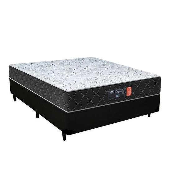 Imagem de Cama Box Casal + Colchão Semi Ortopédico Extra Firme Espuma D33 Prime Colchões 138x188x72 Preto