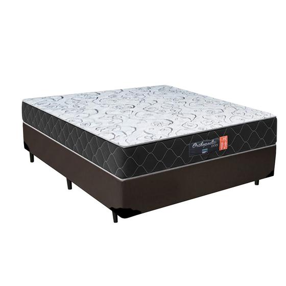 Imagem de Cama Box Casal + Colchão Semi Ortopédico Extra Firme Espuma D33 Prime Colchões 72x138x188 Marrom