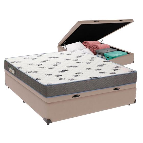 Imagem de Cama Box Casal com Bau Ortobom D33 Light Bege