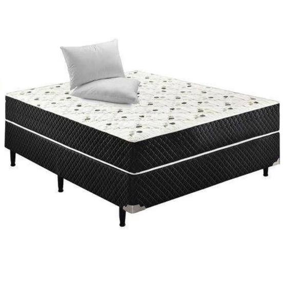 Cama Box Casal Conjugada Ortopédica 2 Travesseiros - Cama Box Casal Ortopédico Imagem de Cama Box Casal Conjugada Ortopédica 2 Travesseiros