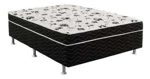 Imagem de Cama Box Casal Conjugada Unyco D28 Ortopédico Floral E Preta (1,38x0,42x1,88)