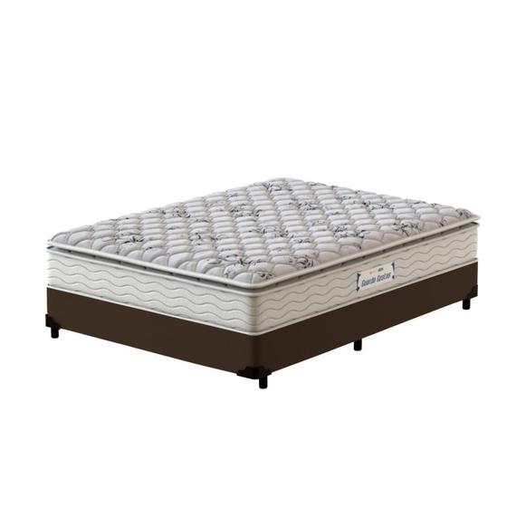 Imagem de Cama Box Casal Marrom + Colchão de Espuma D33 Probel GuardaCostas ProEvidence Plus 138x188x63cm