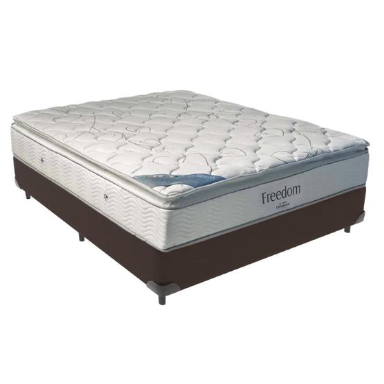 Imagem de Cama Box Casal Marrom e Colchão Freedom Ortobom D33