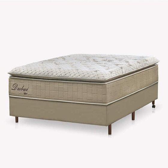 Imagem de Cama Box Casal Molas Ensacadas 77x138x188cm Dubai Azmax