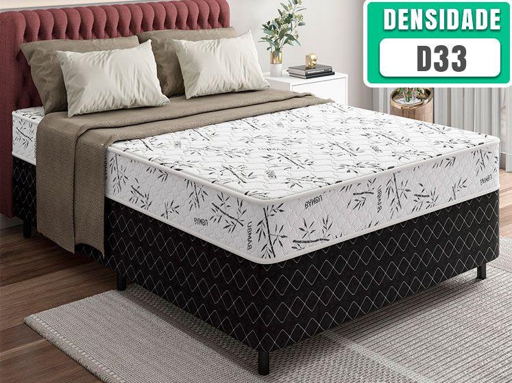 Imagem de Cama Box Casal Molas Ensacadas Espuma D33 Conjugada Ultra Confort 138x188x50cm Vstore