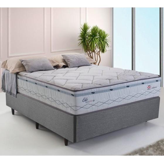 Imagem de Cama Box Casal Molas Maxspring 138x188x30cm Meca Oslo Herval