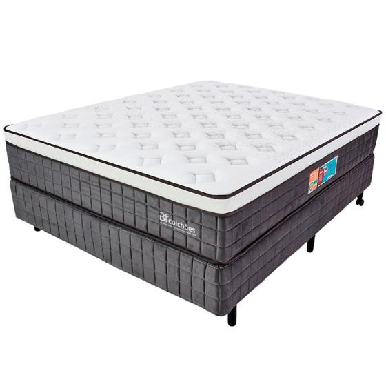 Cama Box Casal Premium Mola Ensacada com Espuma D33 e Viscoelástica Nasa 138x188x72cm - Bf Colchões Menor preço em Cama Box Casal Premium Mola Ensacada com Espuma D33 e Viscoelástica Nasa 138x188x72cm - Bf Colchões