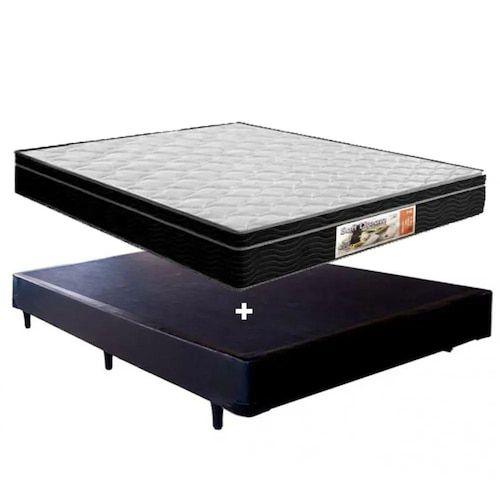 Imagem de Cama Box casal preto + Colchão Espuma 138 x 188 x 40 cm