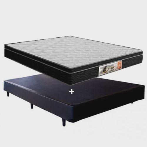 Imagem de Cama Box Casal Preto + Colchão Espuma D20 138x188x10