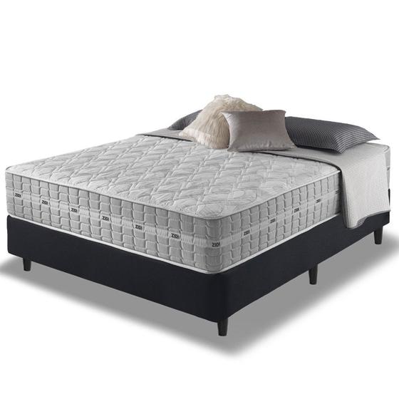 Cama Box Casal Preto + Colchão Molas Ensacadas Alabama 138X188x61cm Menor preço em Cama Box Casal Preto + Colchão Molas Ensacadas Alabama 138X188x61cm