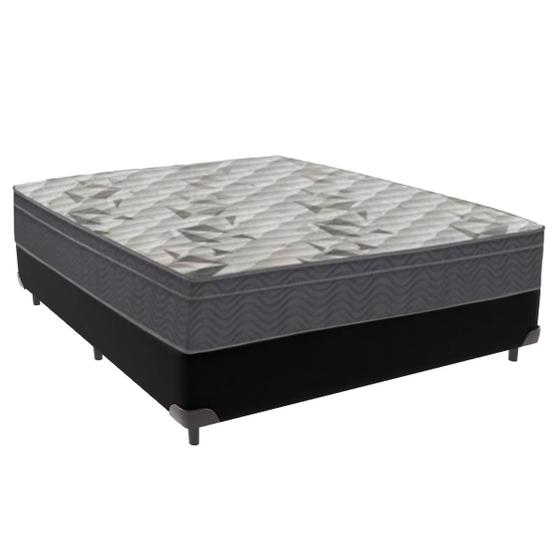 Imagem de Cama Box Casal Preto e Colchão Airtech 100 D33 Ortobom