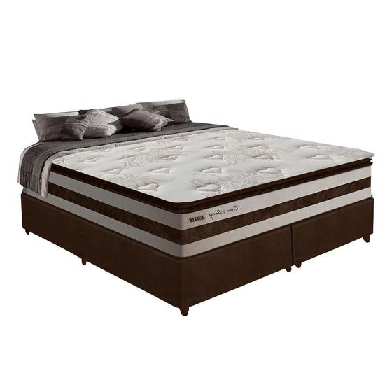 Imagem de Cama Box Casal Queen 1,58m Colchão Molas Pocket 30cm Love Story 158x198x68cm