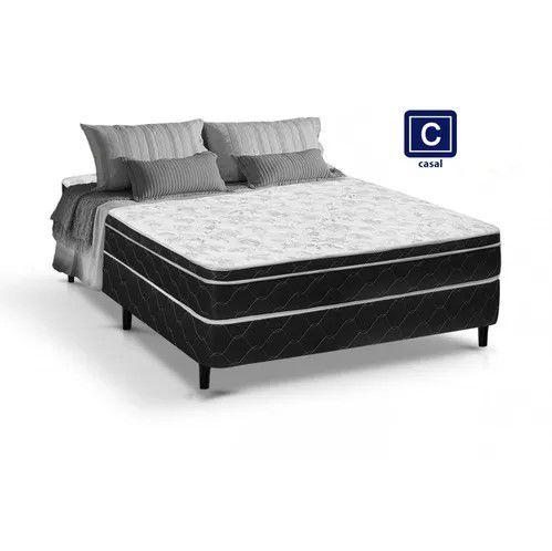 Imagem de Cama Box casal SEMI Ortopédica conjugada 49x138x188 Tampo Branco