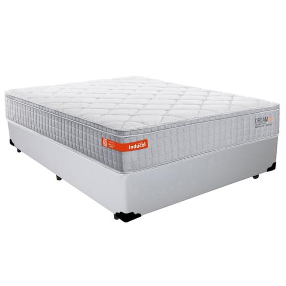 Imagem de Cama Box Casal Sintético + Colchão Casal Molas Max Force Inducol Dellicate 63x138x188