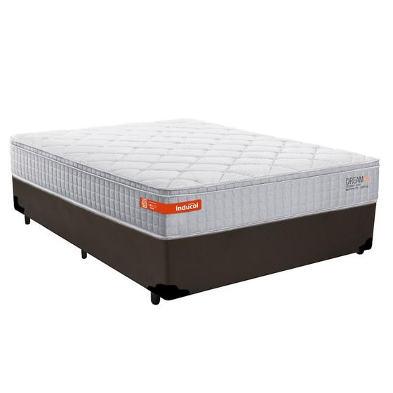 Imagem de Cama Box Casal Sintético + Colchão Casal Molas Max Force Inducol Dellicate 63x138x188