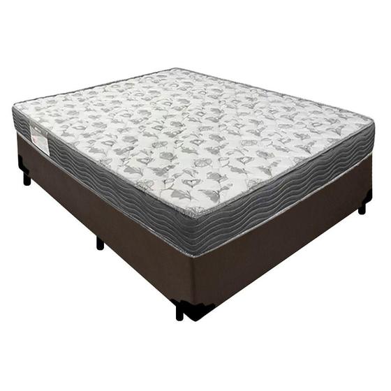 Imagem de Cama Box Casal Sintético + Colchão De Espuma D33 - Sereneprime - 138cm Marrom