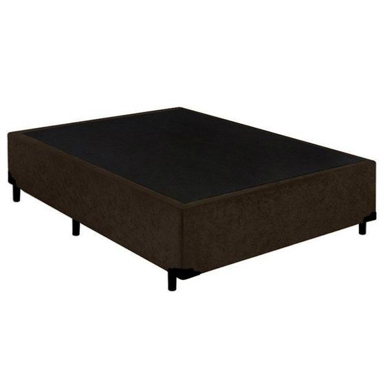 Imagem de Cama Box Casal Suede SerenePrime Marrom 138x188x40