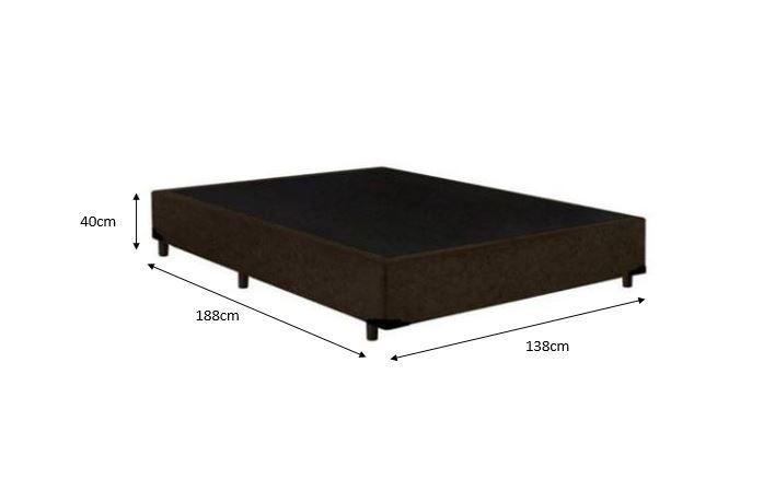 Imagem de Cama Box Casal - Tecido Sintético Marrom com Colchão Extra Firme D28 - Suporta 80Kg