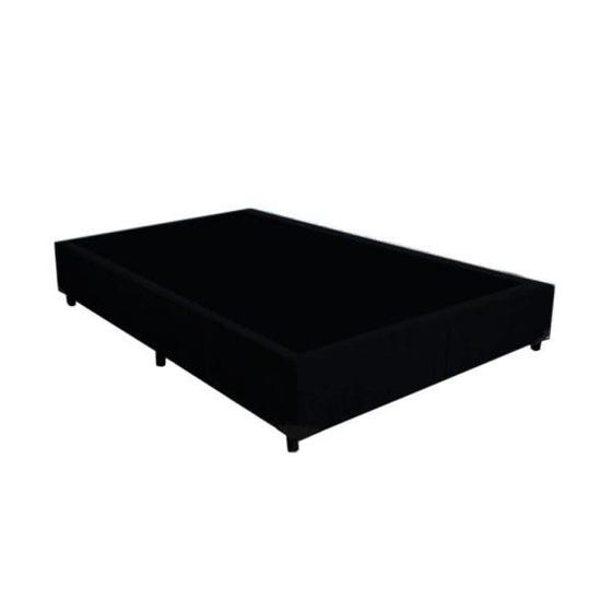 Imagem de Cama Box Casal Viúva Recanto do Sono Suede Preto 40x128x188