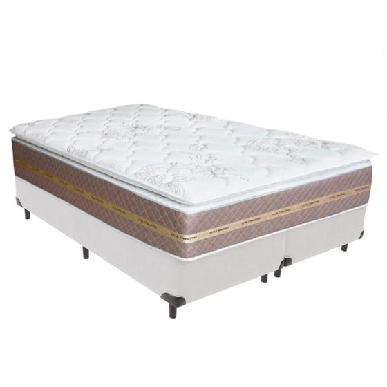 Imagem de Cama Box Coimbra Casal Bip. branco Sintético Umaflex 69x138x188