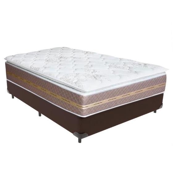 Imagem de Cama Box Coimbra Casal Marrom Suede Umaflex 69x138x188