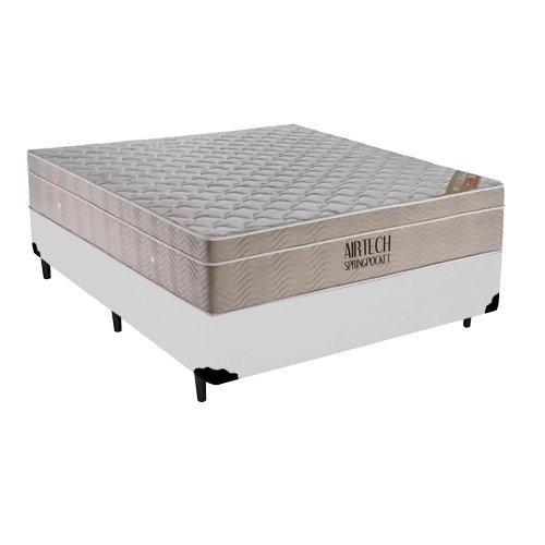 Imagem de Cama Box + Colchão Airtech Springpocket Casal 138X188X61 Ortobom