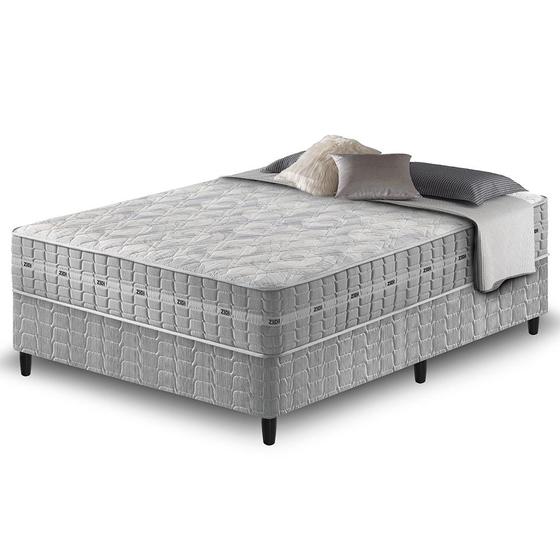 Cama Box + Colchão Casal Molas Ensacadas Alabama 138x188x61cm Menor preço em Cama Box + Colchão Casal Molas Ensacadas Alabama 138x188x61cm