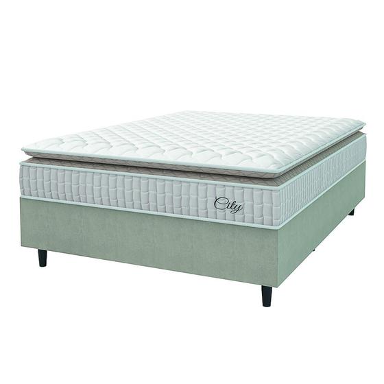 Cama Box Colchão Casal Molas Ensacadas City Pillow Top 138x188x61cm Branco / Bege Hellen - Suporta até 110kg por Pessoa Menor preço em Cama Box Colchão Casal Molas Ensacadas City Pillow Top 138x188x61cm Branco / Bege Hellen - Suporta até 110kg por Pessoa