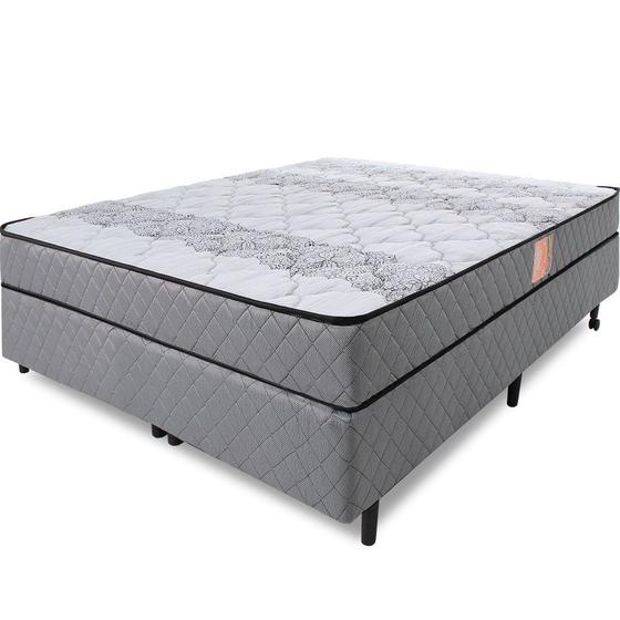 Imagem de Cama Box Colchão Casal Ortopédico Firme Espuma D33 Antialérgico Certificado 138x188x51cm - BF Colchões