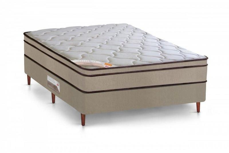 Imagem de Cama Box + Colchão Castor Casal Innovation One Face Hibrido 138x188x54cm 