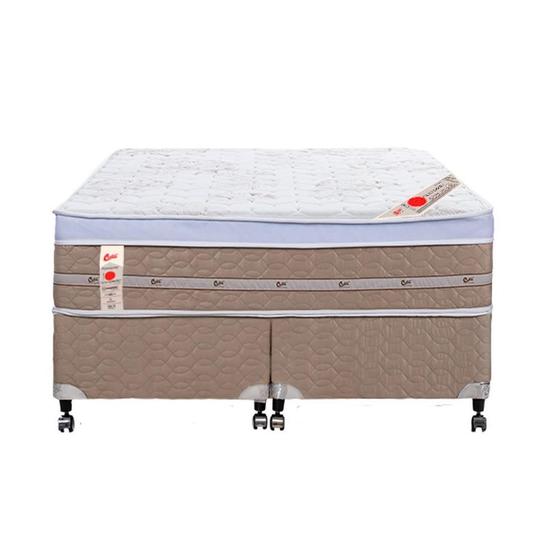 Imagem de Cama Box + Colchão Castor Com Massageador King Niponpedic One Face Tecnopedic 193x203x59cm