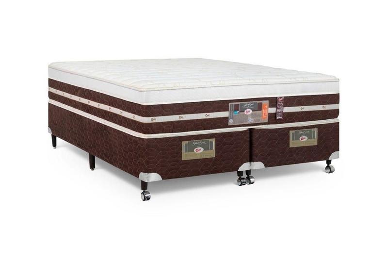 Imagem de Cama Box + Colchão Castor King Silver Star Air One Face Hibrido 180x200x59cm