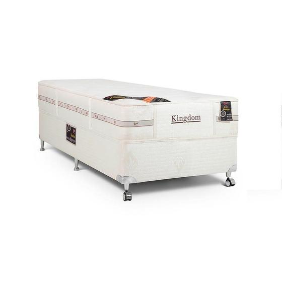 Imagem de Cama Box + Colchão Castor Solteiro Kingdom Aloe Vera Double Face Pocket 88x188x59cm