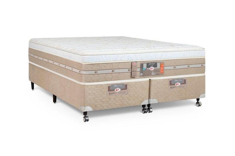 Cama Box + Colchão King Size Castor Mola Pocket Silver Star AIR com Box SI One Face 180x200x72cm Menor preço em Cama Box + Colchão King Size Castor Mola Pocket Silver Star AIR com Box SI One Face 180x200x72cm