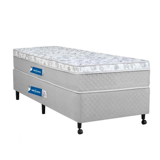Imagem de Cama Box + Colchão Netsono Solteiro Class One Face Híbrido 88x188x52cm