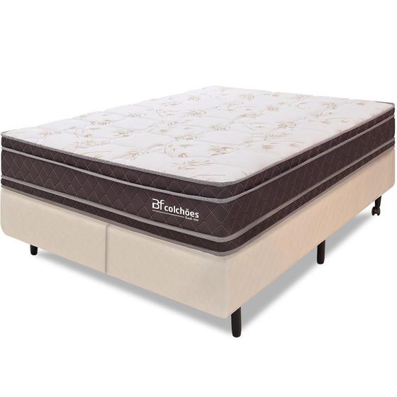 Imagem de Cama Box Colchão Queen 100% Espuma Dupla Face Antialérgico 158x198x56cm - BF Colchões