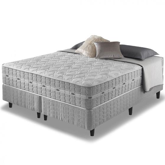 Cama Box + Colchão Queen Size Molas Ensacadas Alabama 158x198x61cm - Zidi