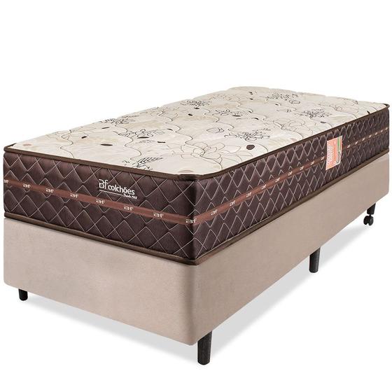 Imagem de Cama Box Colchão Solteiro Ortopédico Firme Espuma D33 Antialérgico Certificado 88x188x54cm - BF Colchões