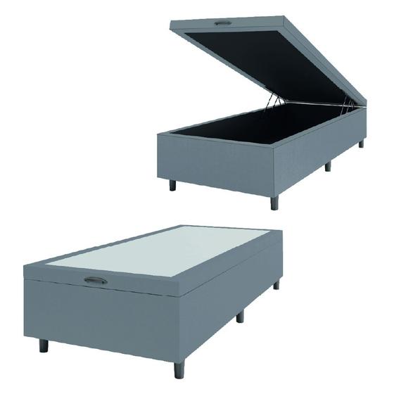 Imagem de Cama Box com Baú 0,96m com 41cm de Altura Prince Cinza