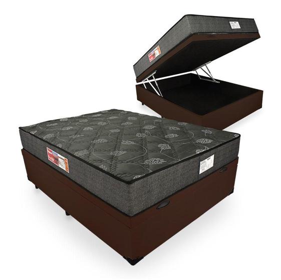 Imagem de Cama Box Com Baú Casal + Colchão De Espuma D23 - Prorelax - Sienna - 138x188x56cm