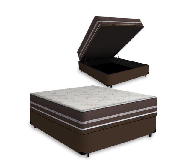 Imagem de Cama Box Com Baú Casal + Colchão De Molas - Anjos - Classic Superlastic 138cm