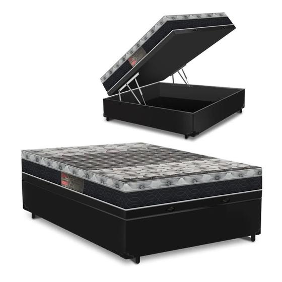 Cama Box Com Baú Casal Sintético + Colchão De Molas Bonnel Castor - Class Tecnopedic - New One Face 67x138x188 Menor preço em Cama Box Com Baú Casal Sintético + Colchão De Molas Bonnel Castor - Class Tecnopedic - New One Face 67x138x188